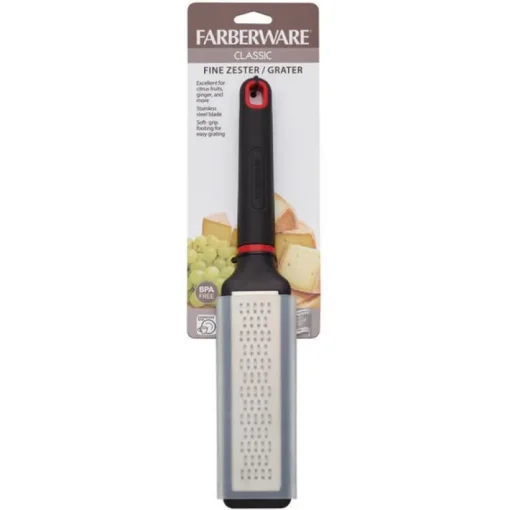 Farberware 6 in. L Black/Silver Plastic/Stainless Steel Zester Grater