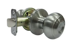 Faultless Satin Nickel Steel Indoor Grade-3 Fancy Mushroom Unkeyed Passage Door Knob 1-3/4 in.