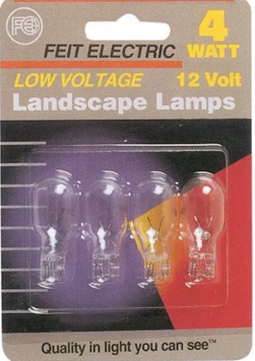 Feit 4 W T5 Landscape and Low Voltage Incandescent Bulb Wedge Soft White 4 pk