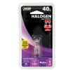 Feit 40 W JCD Tubular Halogen Bulb 470 lm Warm White 1 pk