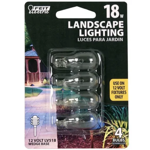 Feit 18 W T5 Landscape and Low Voltage Incandescent Bulb Wedge Soft White 4 pk