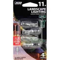 Feit 11 W T5 Landscape and Low Voltage Incandescent Bulb Wedge Soft White 4 pk