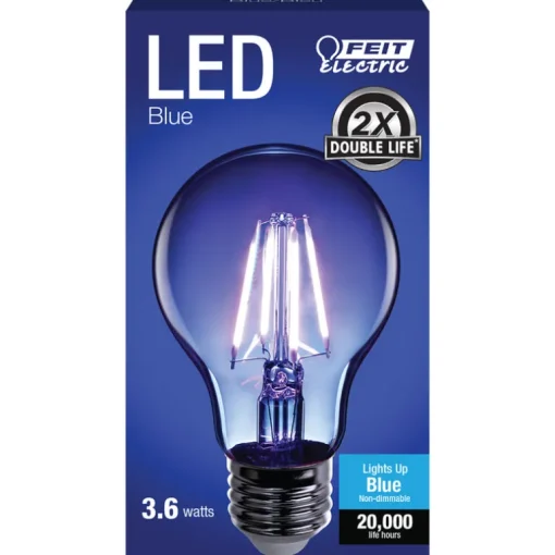 Feit A19 E26 (Medium) Filament LED Bulb Blue 30 Watt Equivalence 1 pk