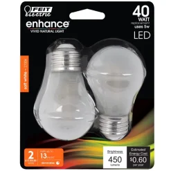 Feit A15 E26 (Medium) Filament LED Bulb Soft White 40 Watt Equivalence 2 pk