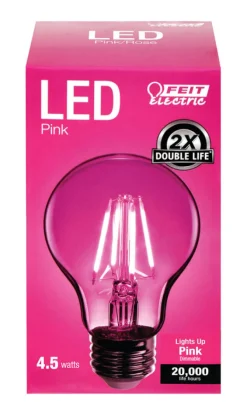 Feit A19 E26 (Medium) Filament LED Bulb Pink 30 Watt Equivalence 1 pk
