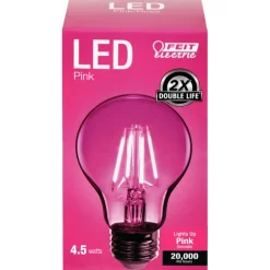 Feit A19 E26 (Medium) Filament LED Bulb Pink 30 Watt Equivalence 1 pk