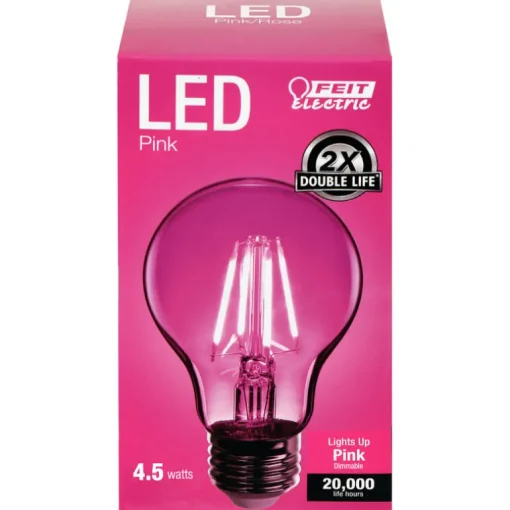 Feit A19 E26 (Medium) Filament LED Bulb Pink 30 Watt Equivalence 1 pk