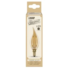 Feit CA10 (Flame Tip) E12 (Candelabra) LED Bulb Amber 40 Watt Equivalence 1 pk