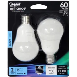 Feit Electric Enhance Dimmable A15 LED Daylight Bulb (Pack of 2)