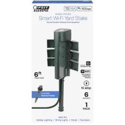 Feit Electric Outdoor 6 ft. L Green Smart Outlet Stake With WiFi