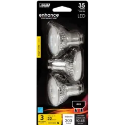 Feit Enhance MR16 GU10 LED Bulb Bright White 35 Watt Equivalence 3 pk