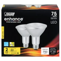 Feit Enhance PAR30 E26 (Medium) LED Bulb Bright White 75 Watt Equivalence 2 pk