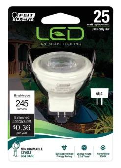 Feit MR11 GU4 LED Bulb Warm White 25 Watt Equivalence 1 pk