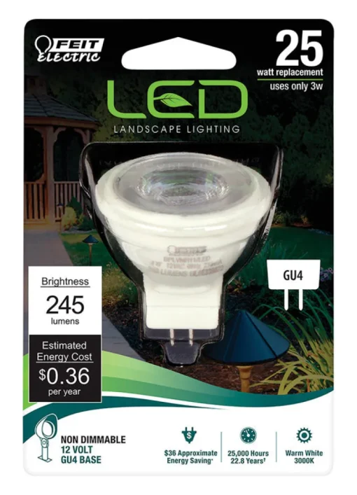 Feit MR11 GU4 LED Bulb Warm White 25 Watt Equivalence 1 pk