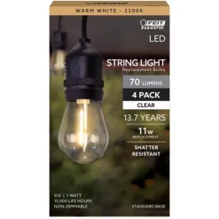 Feit S14 E26 (Medium) LED Bulb Warm White 11 Watt Equivalence 4 pk