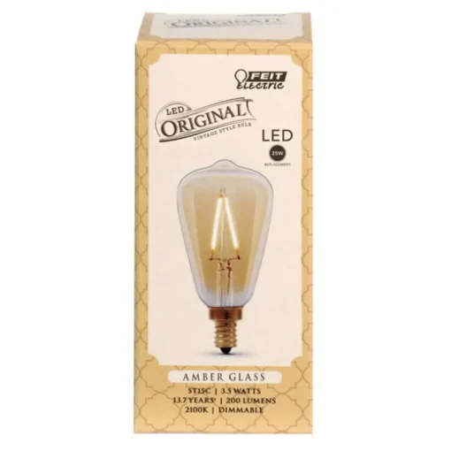 Feit ST15 E12 (Candelabra) Filament LED Bulb Amber Soft White 25 Watt Equivalence 1 pk