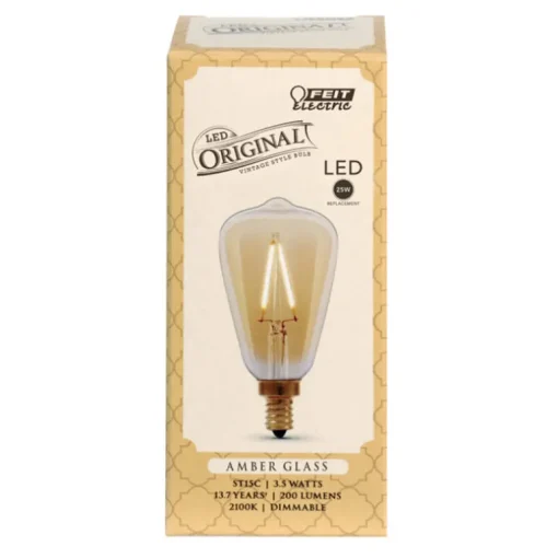 Feit ST15 E12 (Candelabra) Filament LED Bulb Amber Soft White 25 Watt Equivalence 1 pk