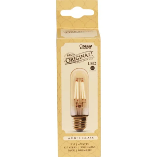 Feit T10 E26 (Medium) LED Bulb Amber 40 Watt Equivalence 1 pk