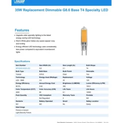 Feit T4 GY8.6 LED Bulb Bright White 35 Watt Equivalence 1 pk