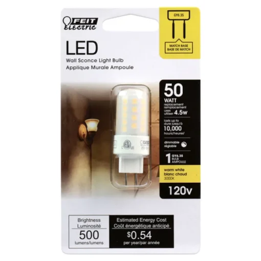 Feit T4 GY6.35 LED Bulb Bright White 50 Watt Equivalence 1 pk