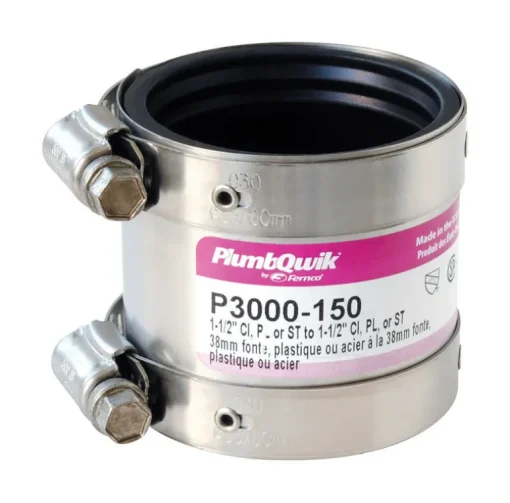 Fernco PlumbQwik Schedule 40 1-1/2 in. Hub X 1-1/2 in. D Hub PVC Coupling 1 pk