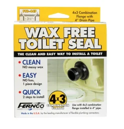 Fernco Wax Free 4x3 Combination Flange Toilet Seal PVC