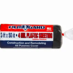 Film-Gard Plastic Sheeting 4 mil X 3 ft. W X 50 ft. L Polyethylene Black 1 pk