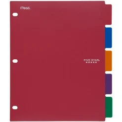 Five Star Assorted Binder Dividers 5 pk