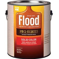 Flood Pro Series Solid Satin White Tint Base Acrylic Wood Stain 1 gal. (Pack of 4)