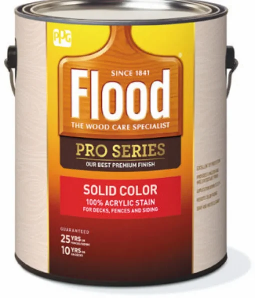 Flood Pro Series Solid Satin White Tint Base Acrylic Wood Stain 1 gal. (Pack of 4)