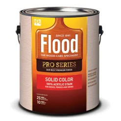 Flood Pro Series Solid Satin Navajo Red Acrylic Wood Stain 1 gal. (Pack of 4)