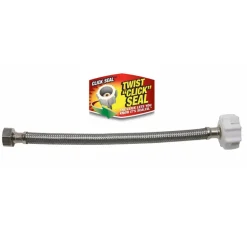 Fluidmaster 3/8 in. Compression X 7/8 in. D Ballcock 12 in. Braided Stainless Steel Toilet Supply Li