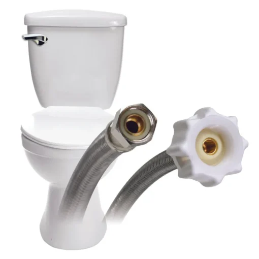 Fluidmaster 3/8 in. Compression X 7/8 in. D Ballcock 16 in. Braided Stainless Steel Toilet Supply Li