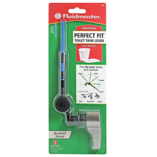 Fluidmaster Perfect Fit Tank Lever Silver Brushed Plastic For Universal