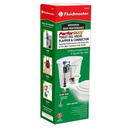 Fluidmaster Performax Fill Valve And Flapper Kit White Plastic