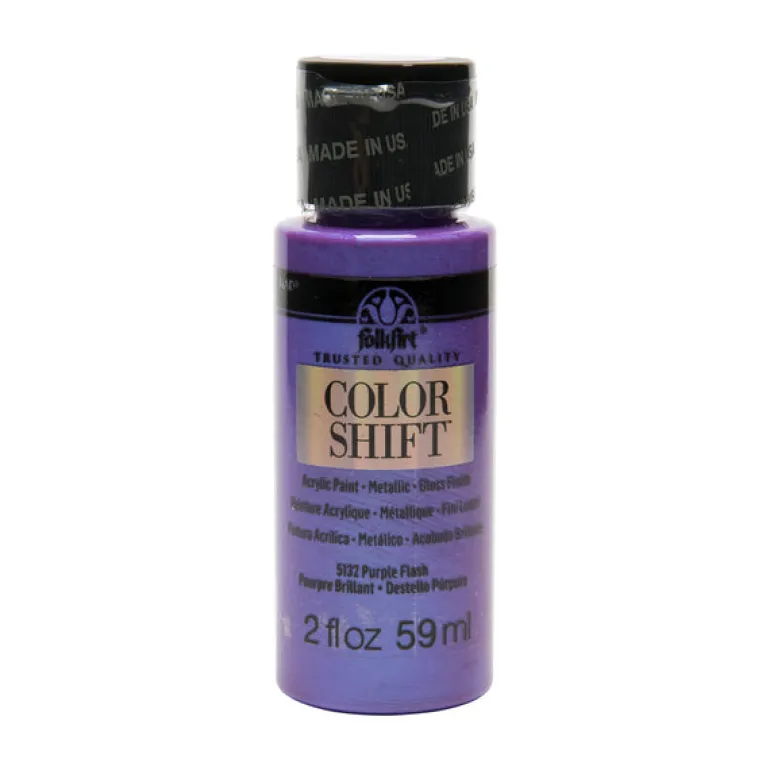Folkart Color Shift Metallic Purple Flash Hobby Paint 2 oz. (Pack of 3)