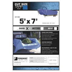 Foremost Dry Top 5 ft. W X 7 ft. L Light Duty Polyethylene Tarp Blue