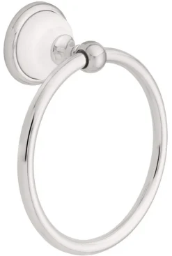 Franklin Brass Bellini Polished Chrome/White Towel Ring Die Cast Zinc