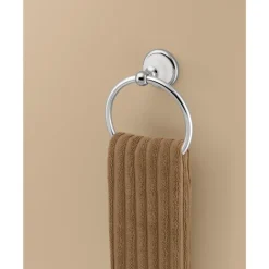 Franklin Brass Bellini Polished Chrome/White Towel Ring Die Cast Zinc
