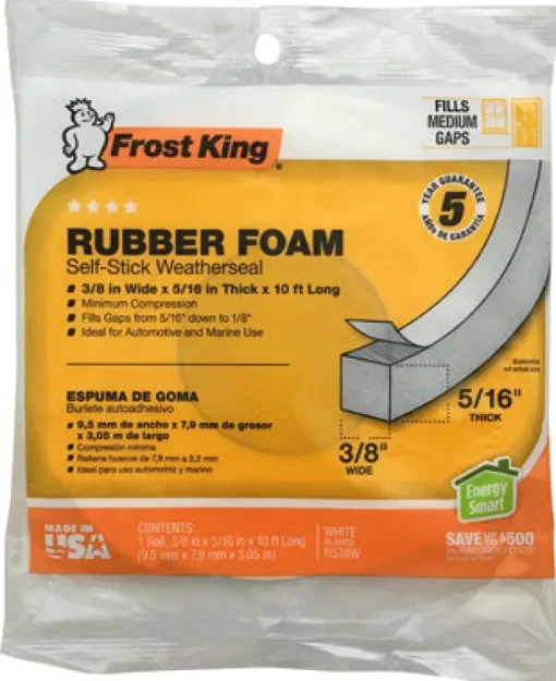 Frost King Black Rubber Foam Weather Seal For Doors and Windows 10 ft. L X 0.32 in.