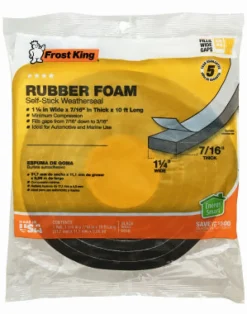 Frost King Black Rubber Foam Weather Seal For Doors and Windows 10 ft. L X 0.44 in.