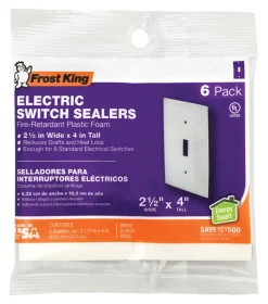 Frost King White 1 gang Plastic Toggle Wall Plate Sealers 6 pk