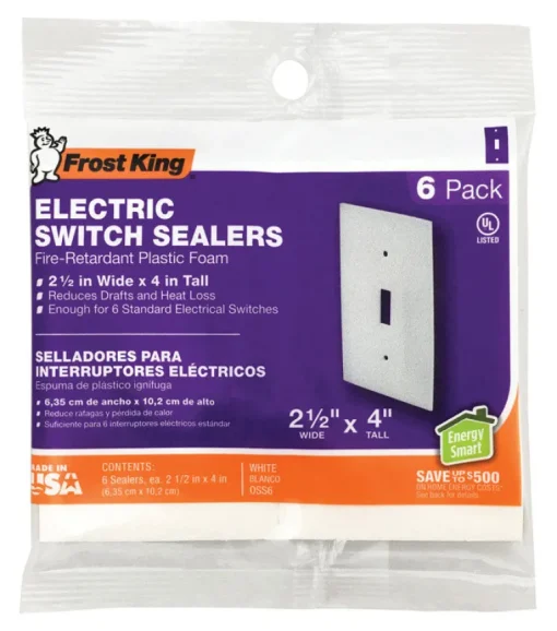 Frost King White 1 gang Plastic Toggle Wall Plate Sealers 6 pk