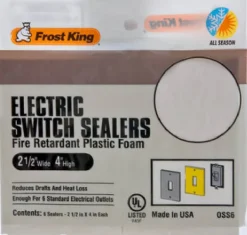 Frost King White 1 gang Plastic Toggle Wall Plate Sealers 6 pk
