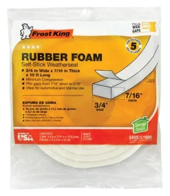 Frost King White Rubber Foam Weather Stripping Tape 10 L ft. x 7/16 W in. for Auto/Marine