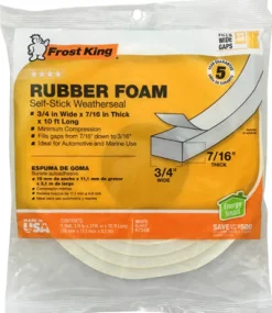 Frost King White Rubber Foam Weather Stripping Tape 10 L ft. x 7/16 W in. for Auto/Marine