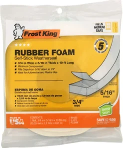 Frost King White Rubber Foam Weather Seal For Doors and Windows 10 ft. L X 0.32 in.