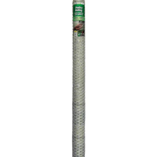 Galvanized Poultry Netting, 1-In. Mesh, 20-Ga., 60-In. x 50-Ft.