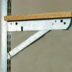 Galvanized Steel Double Shelf Bracket with Fold-Out, 13-In.