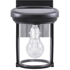 Gama Sonic Solar Coach Lantern Semi-Gloss Black Dusk to Dawn LED Wall Lantern